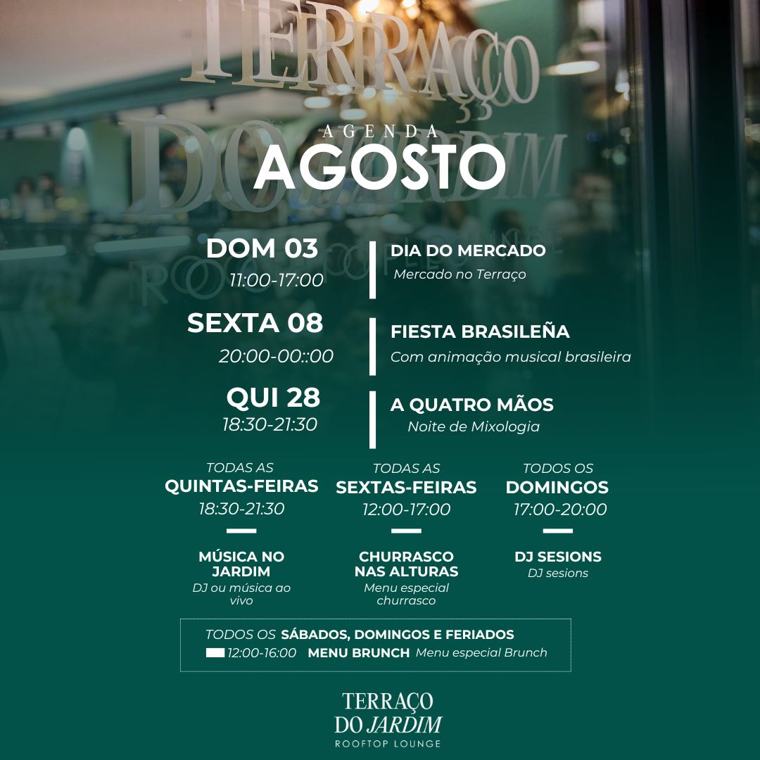 Agenda Agosto Terraço Do Jardim