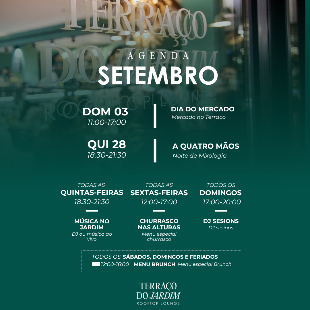 Agenda Agosto Terraço Do Jardim